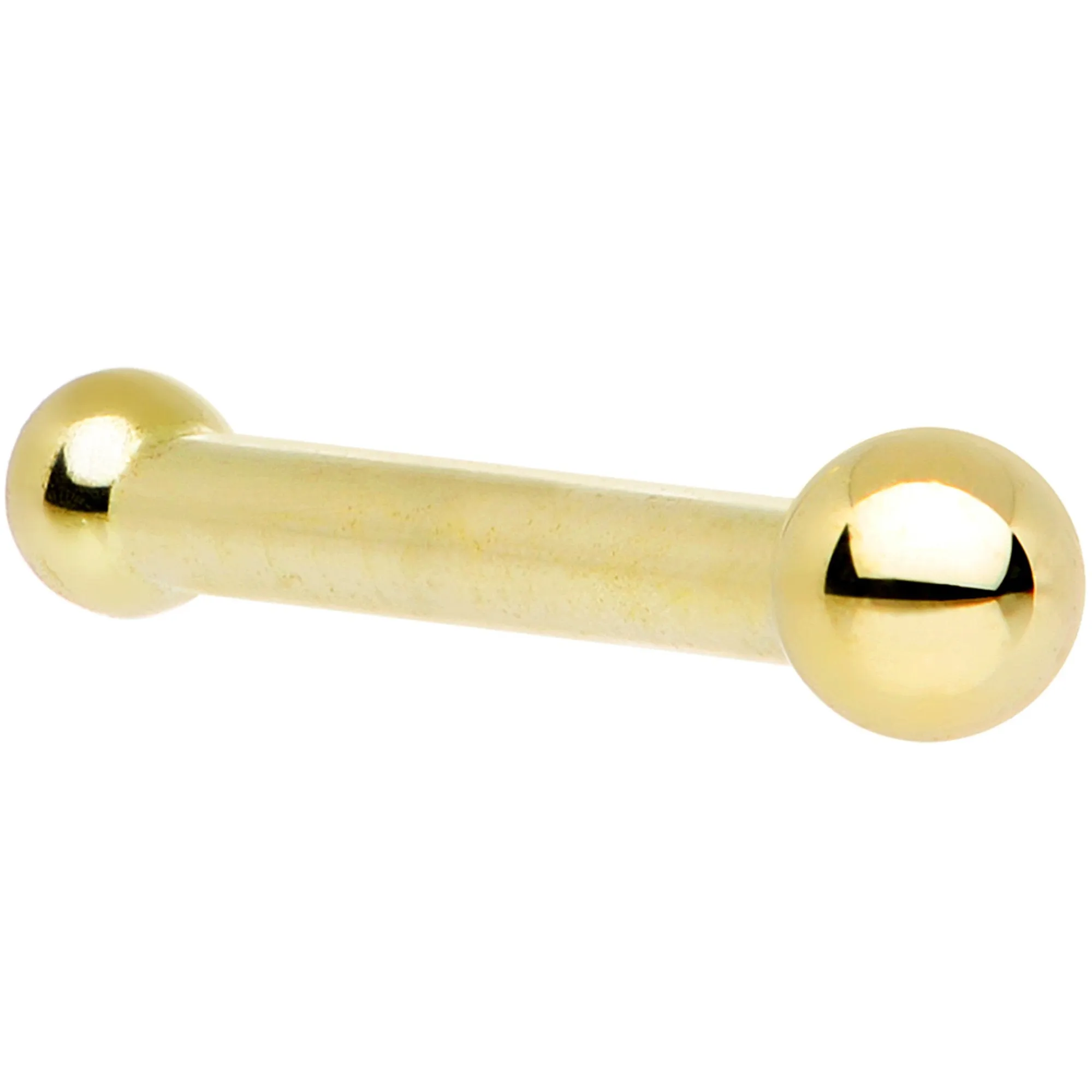 Solid 14KT Yellow Gold 1.5mm Ball Nose Ring