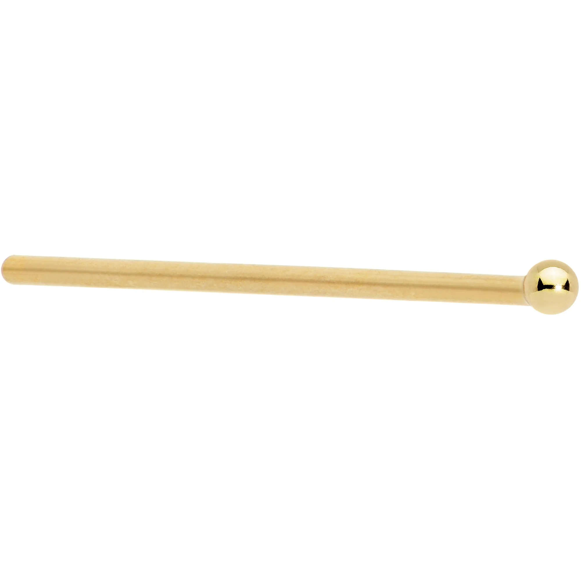 Solid 14KT Yellow Gold 1.5mm Ball Nose Ring