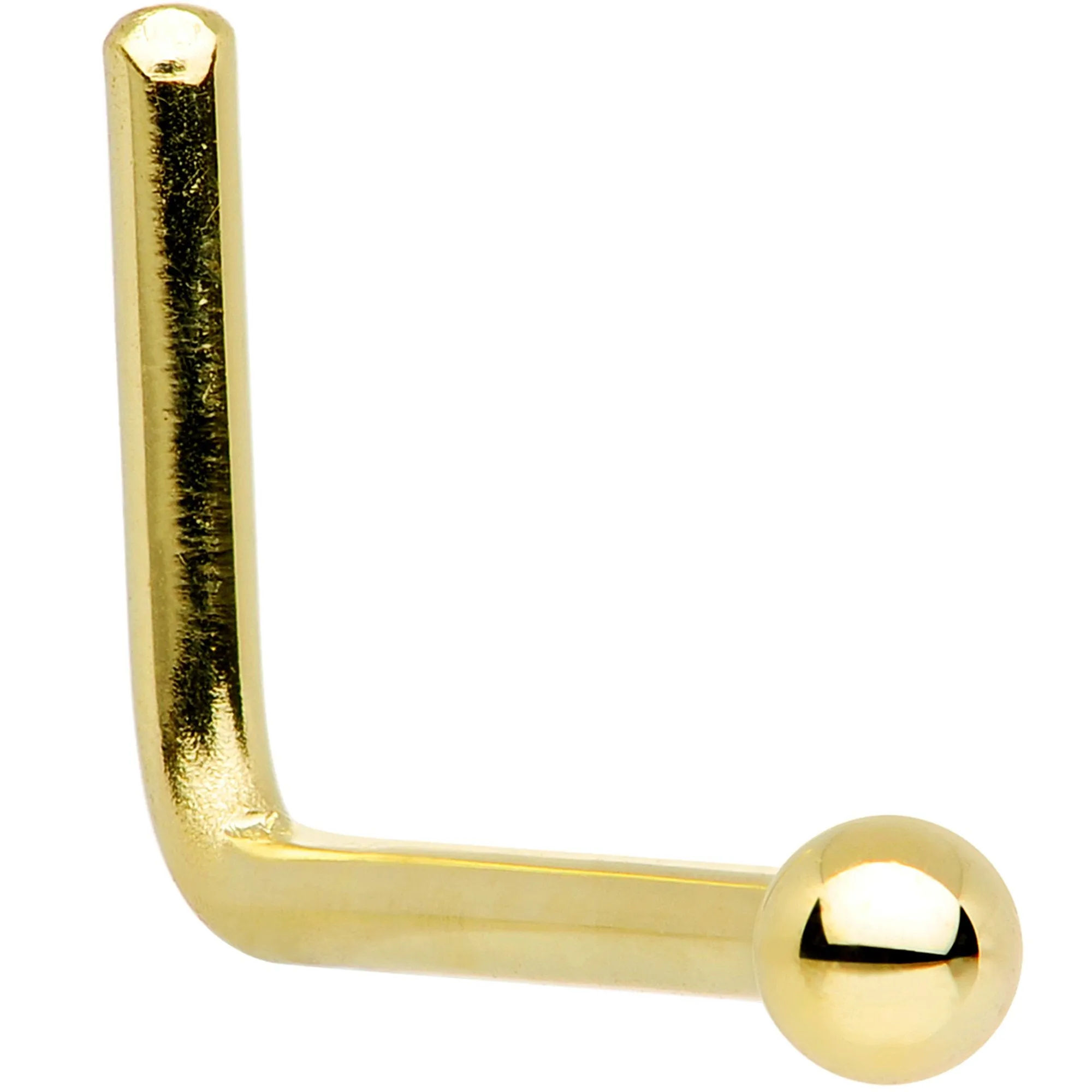 Solid 14KT Yellow Gold 1.5mm Ball Nose Ring