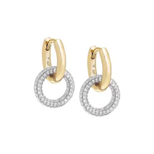 Solid/Pave Interlocked Hoop Earring