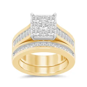 Square Look Ring With 1.75ct of Diamonds in 9ct Yellow Gold