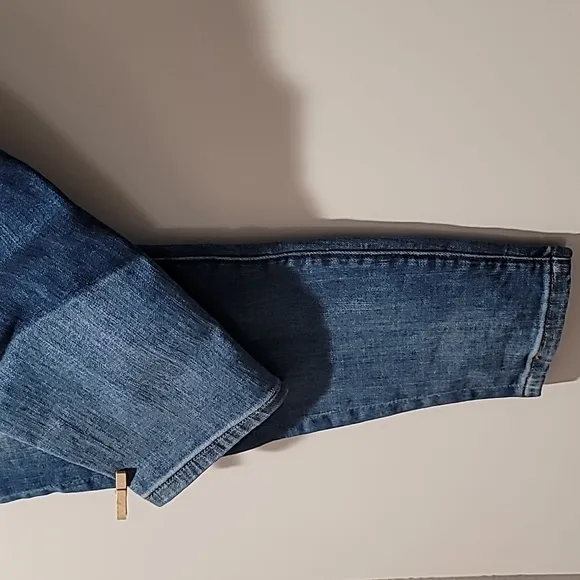STANDARDS &amp; PRACTICES PATCHWORK TWO TONE DENIM SKINNY LEG BLUE JEANS WOMENS 18