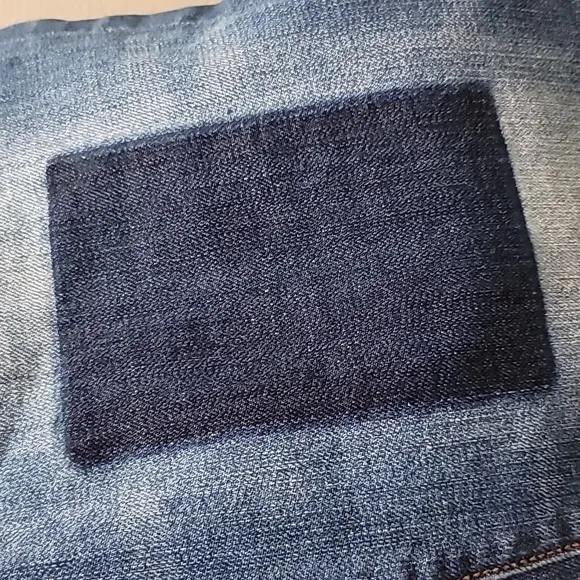 STANDARDS &amp; PRACTICES PATCHWORK TWO TONE DENIM SKINNY LEG BLUE JEANS WOMENS 18
