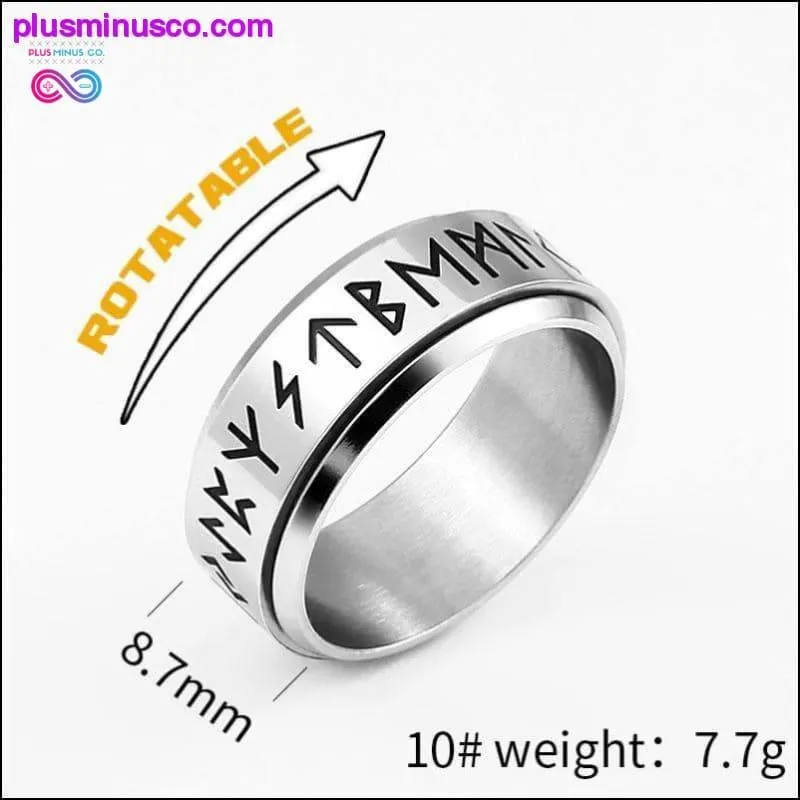 Steel Soldier Rotating Viking Rune Ring