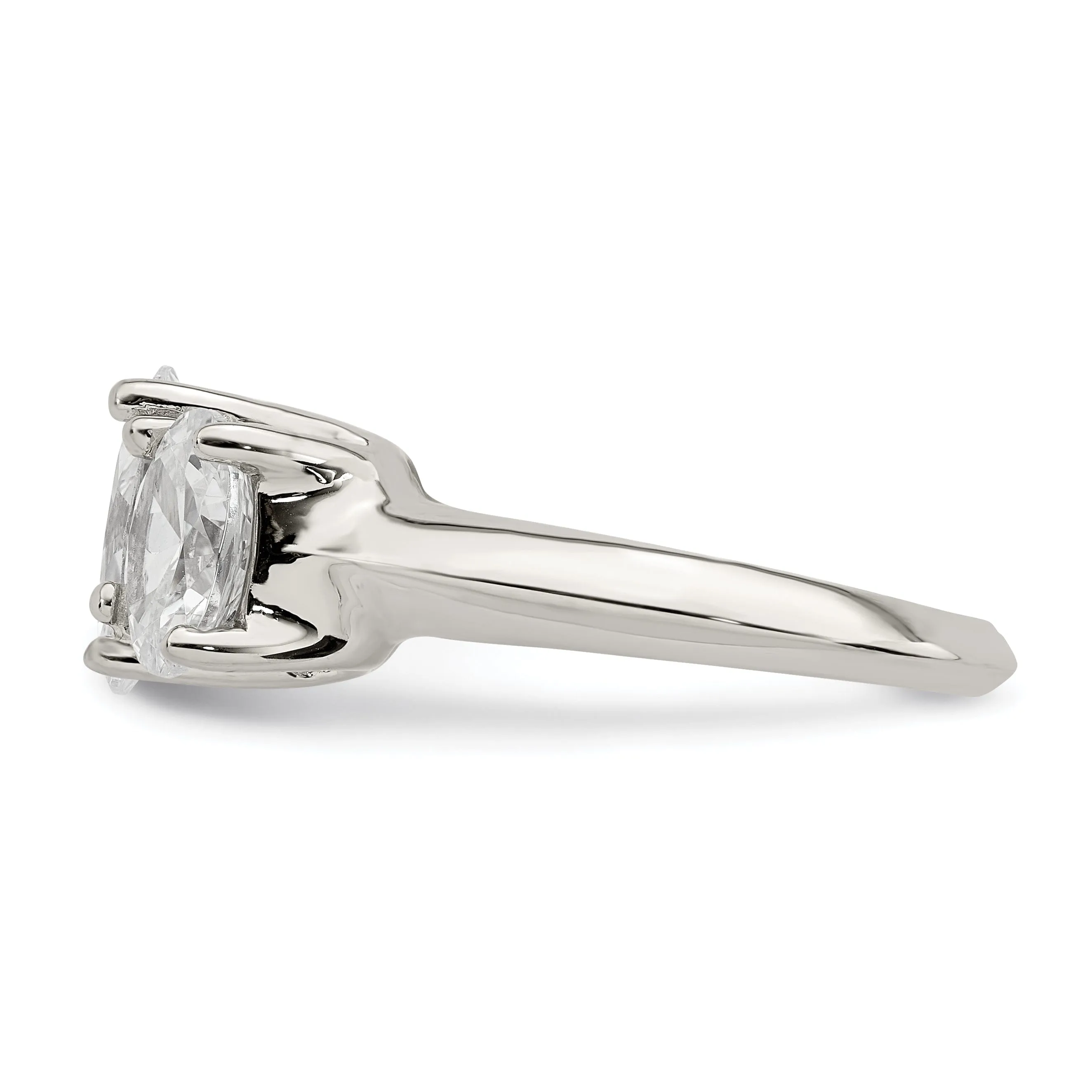 Sterling Silver 3 Stone Cubic Zirconia Ring