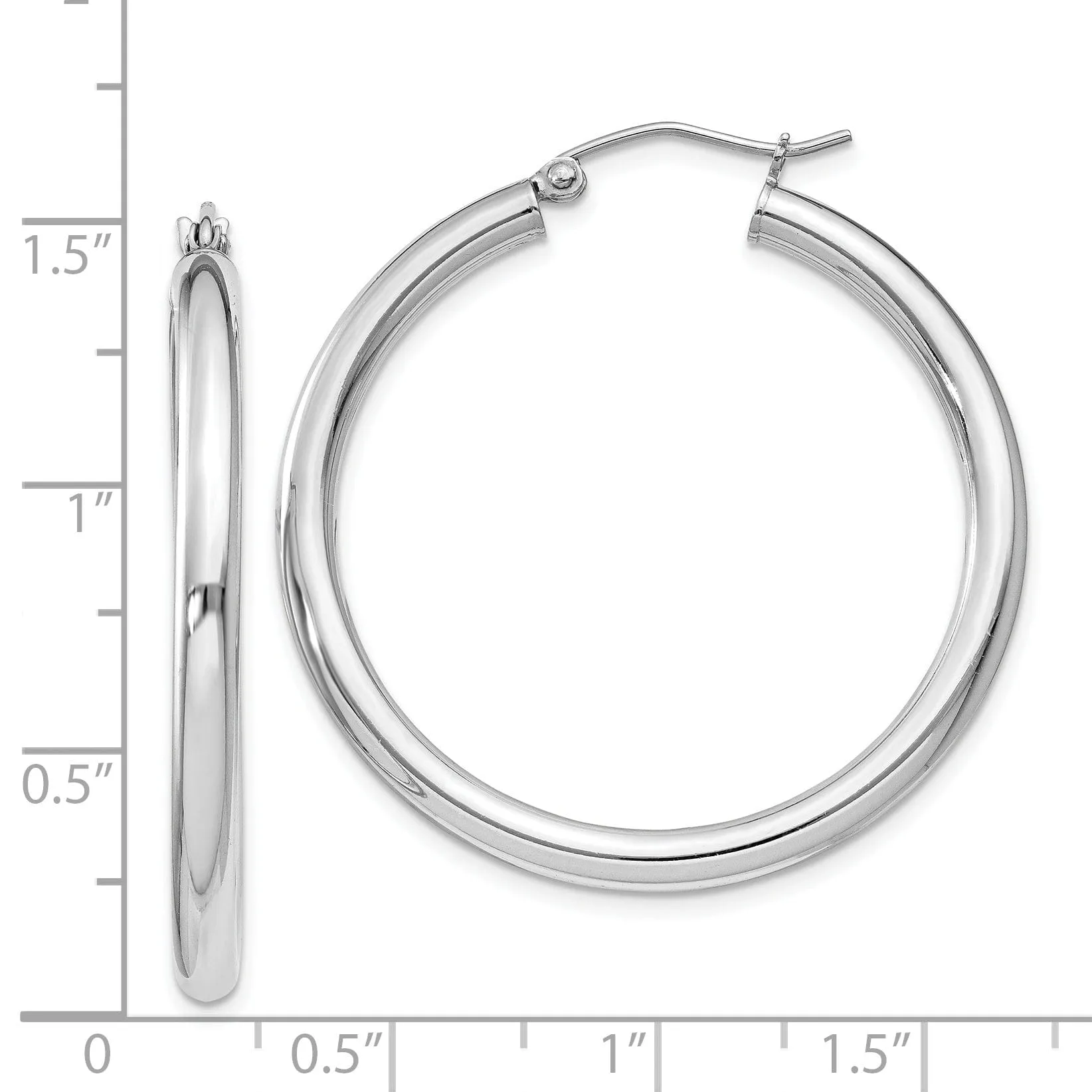 Sterling Silver 3MM Round Hoop Earrings