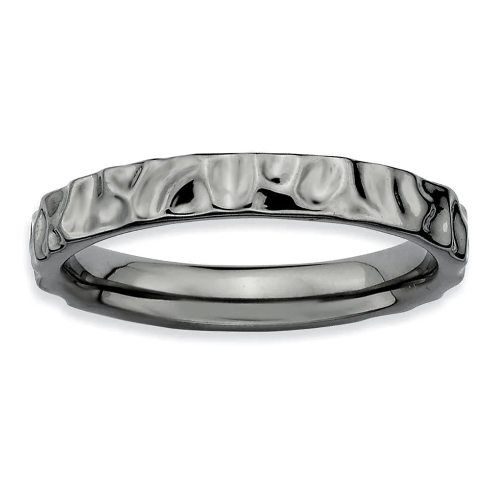 Sterling Silver Black-Plated Ring