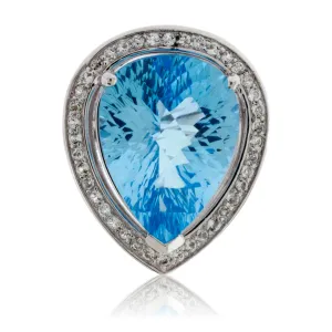 Sterling Silver Blue Topaz & White Topaz Cocktail Ring