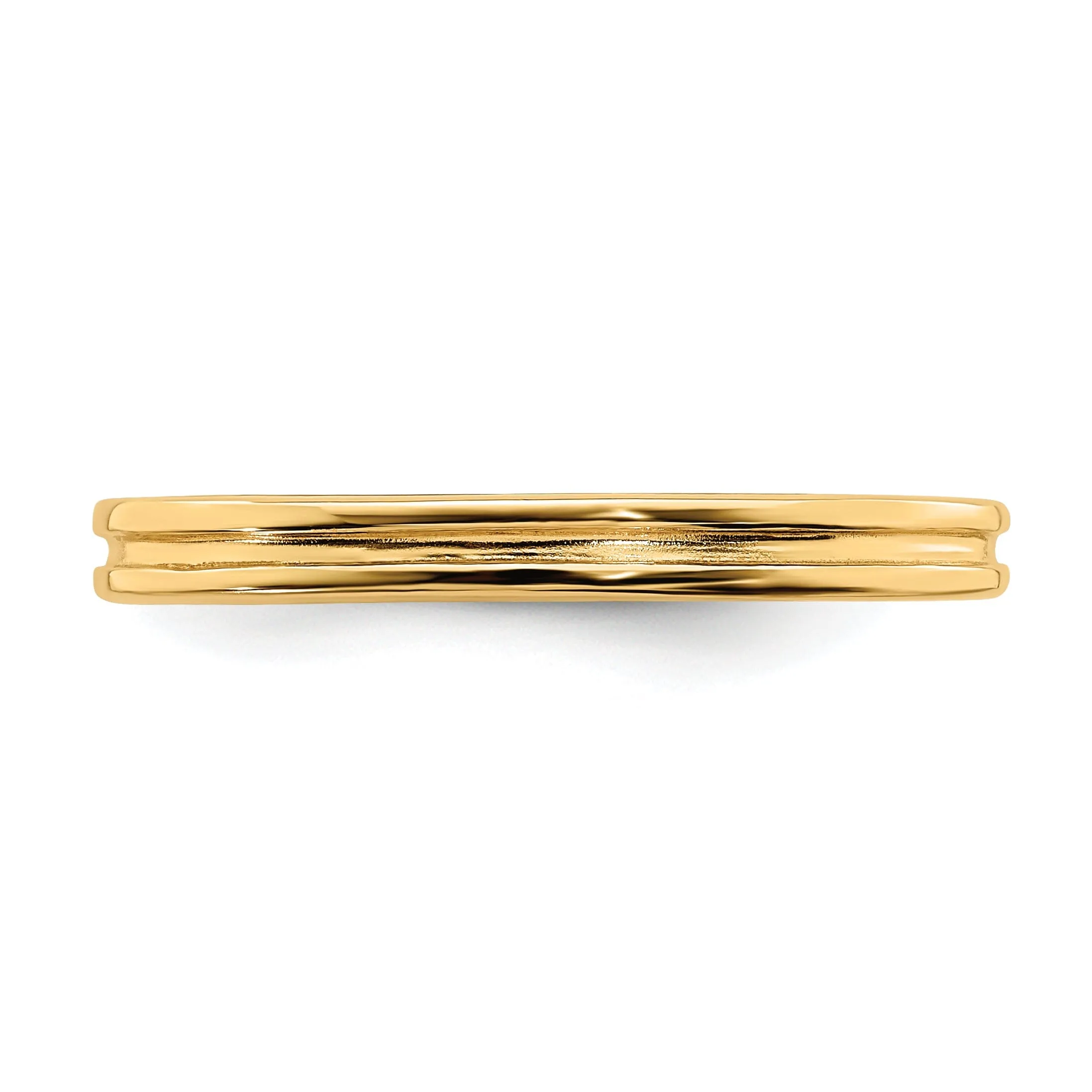 Sterling Silver Gold-Plated Grooved Ring