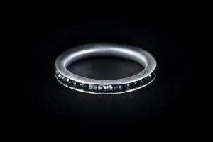 Sterling Silver Handcrafted Black Spinel Seeds Ring