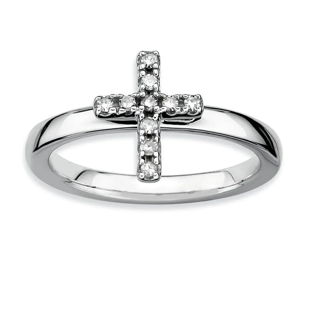 Sterling Silver Stackable Expressions Diamond Ring