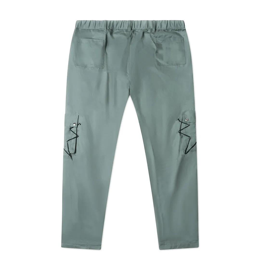 Stitches Cargo Pants Loose Fit - Pistachio green