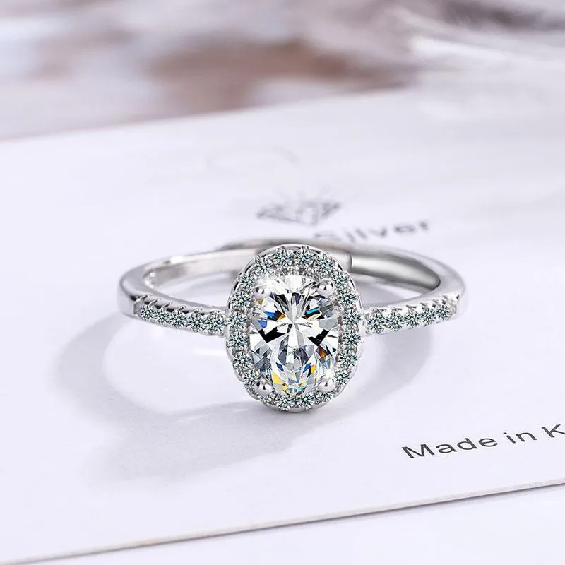 Studded Oval Cut Adjustable Rings