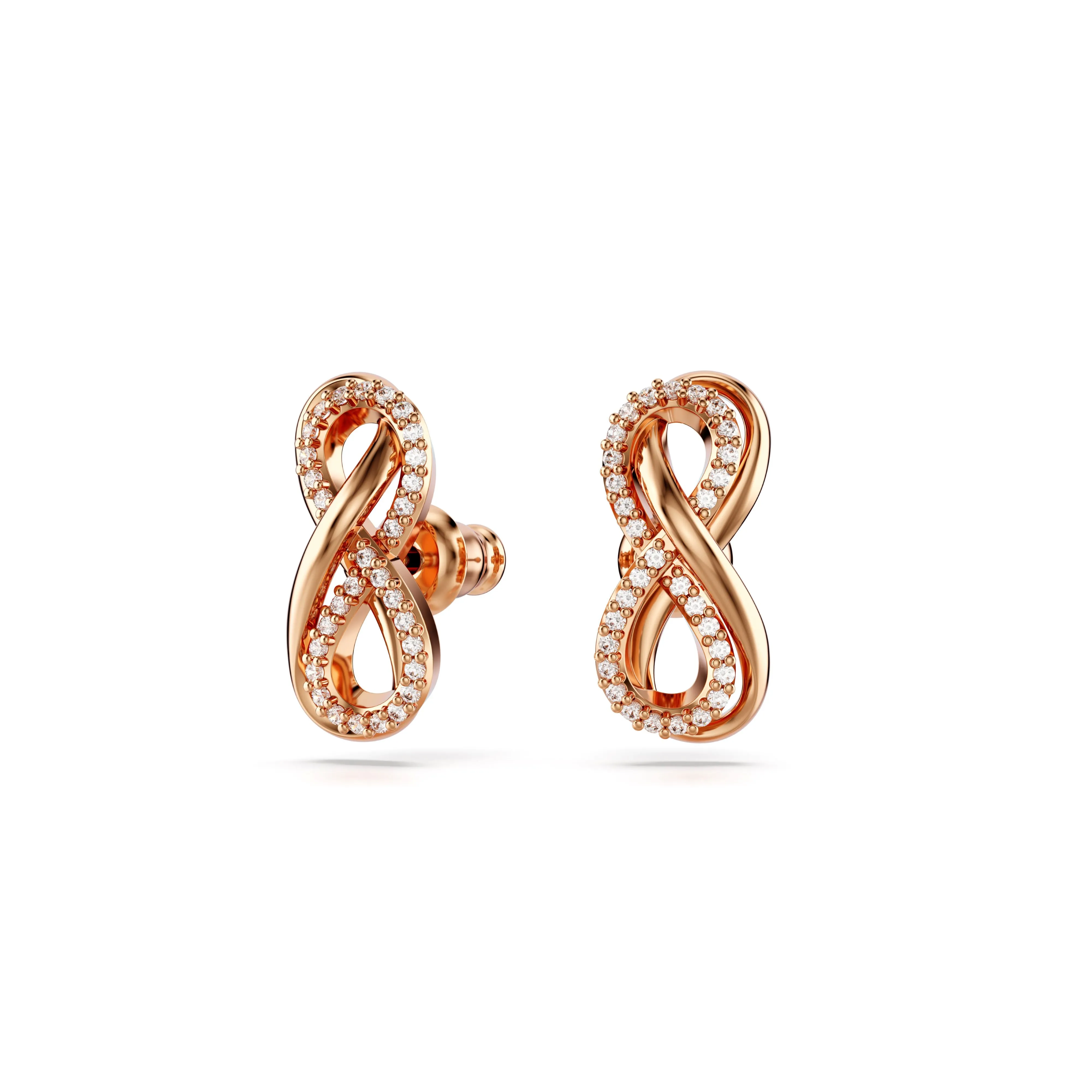 Swarovski Rose Tone Hyperbola Infinity Earrings