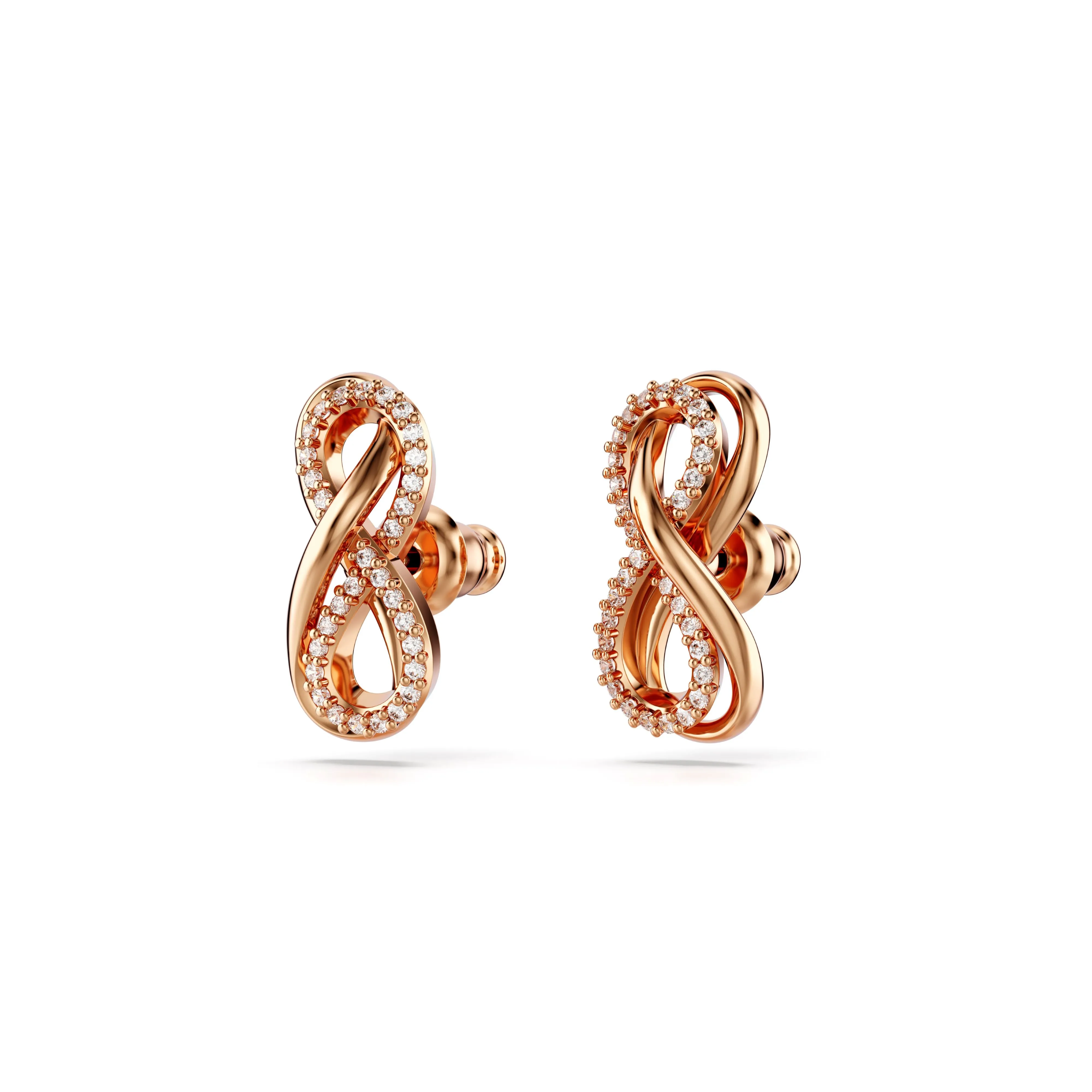 Swarovski Rose Tone Hyperbola Infinity Earrings