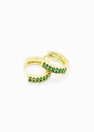 The "Candace' Gold Plated and Pink Stone Huggie earrings