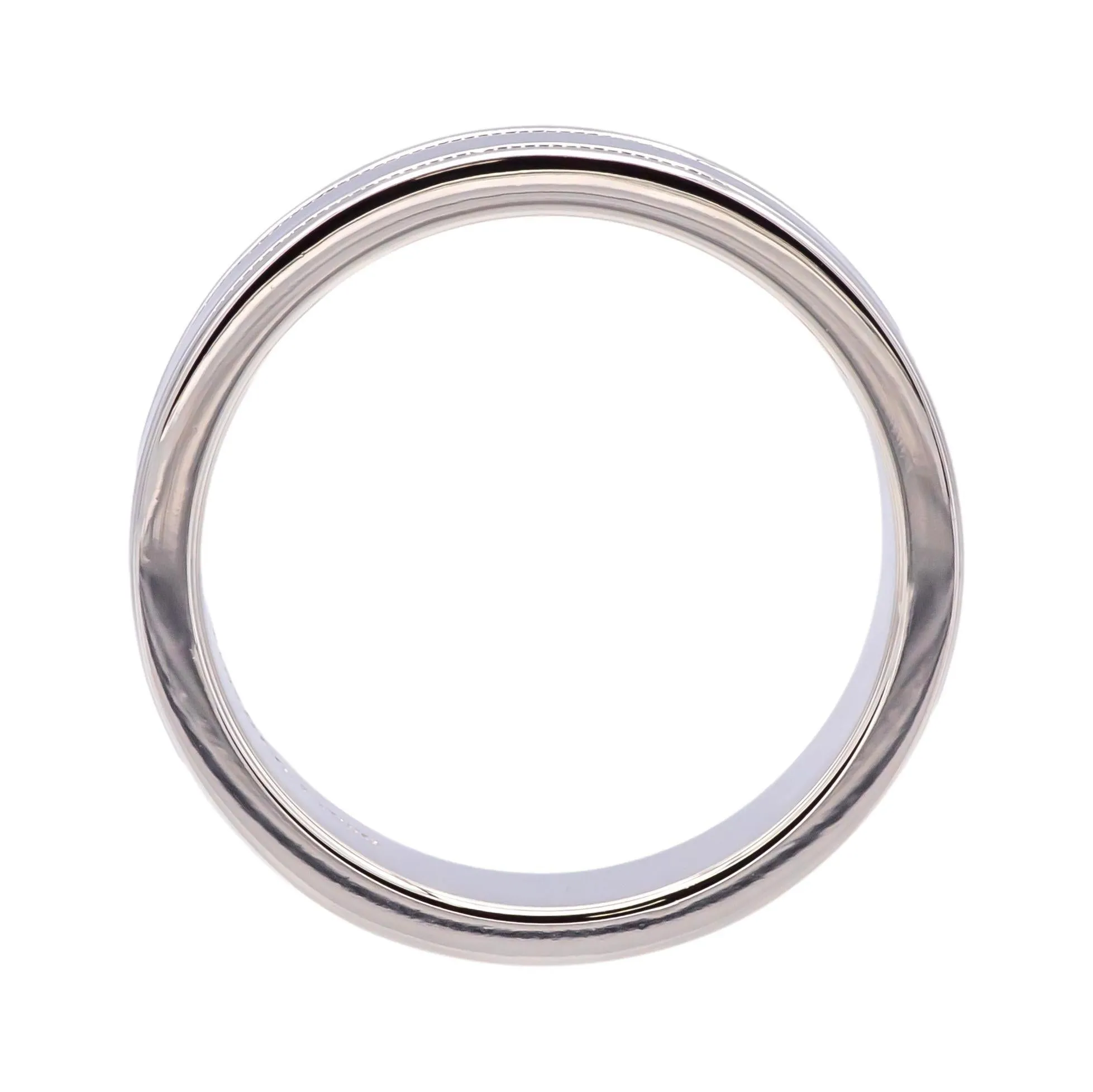 Tiffany & Co. Platinum Classic Double Milgrain Men’s Band Ring, 6mm, Size 7.5