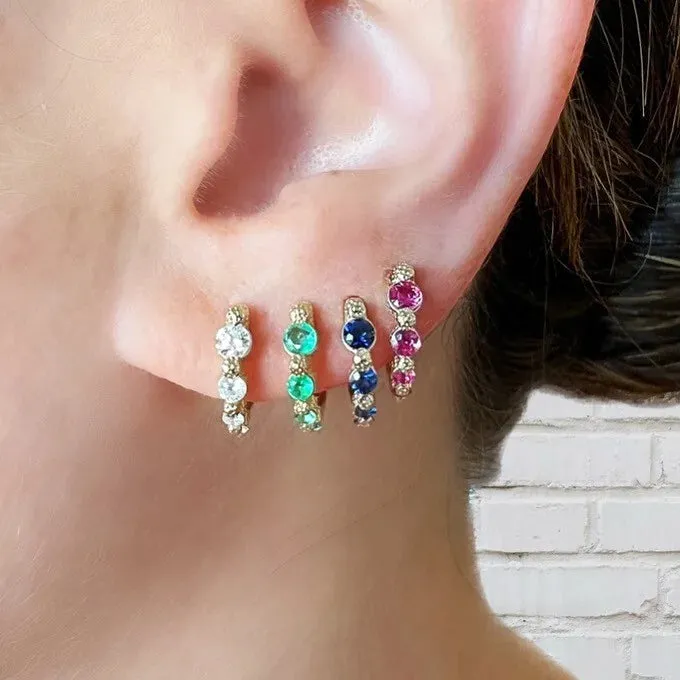 Timeless Small Graduated Diamond Hoop
