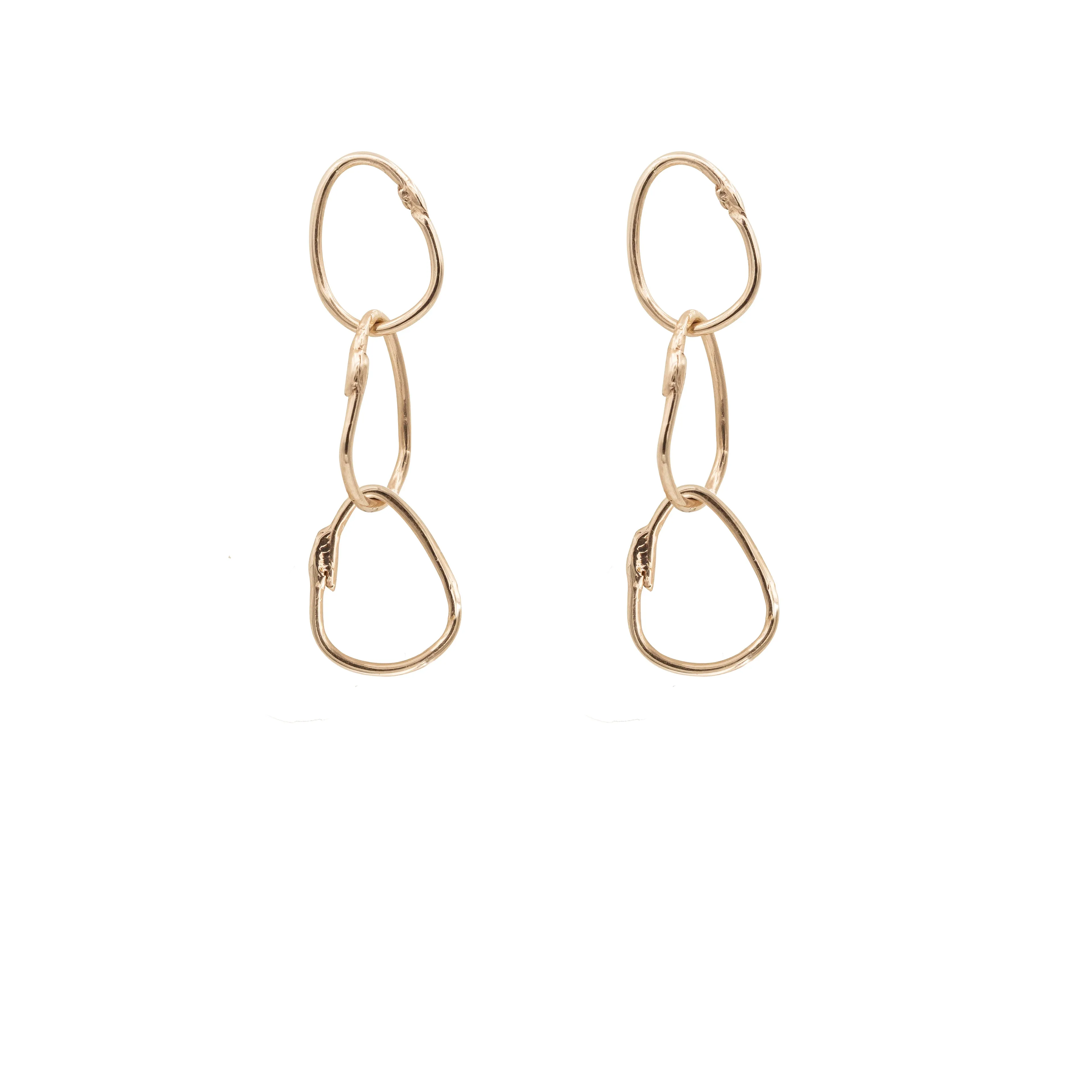 Tiny Triple Rose Gold Drop Earrings