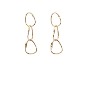 Tiny Triple Rose Gold Drop Earrings