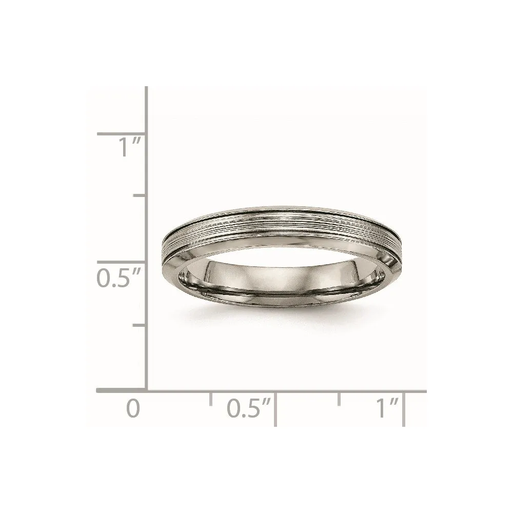 Titanium Polished 3.75mm Grooved Comfort Fit Band