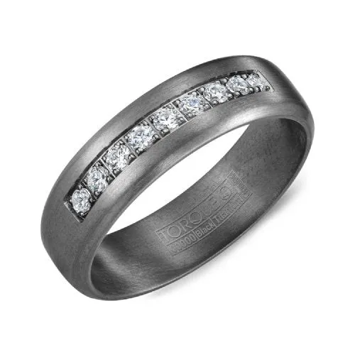 Torque (6mm) Tantalum (0.27ct) Diamonds Mens Band