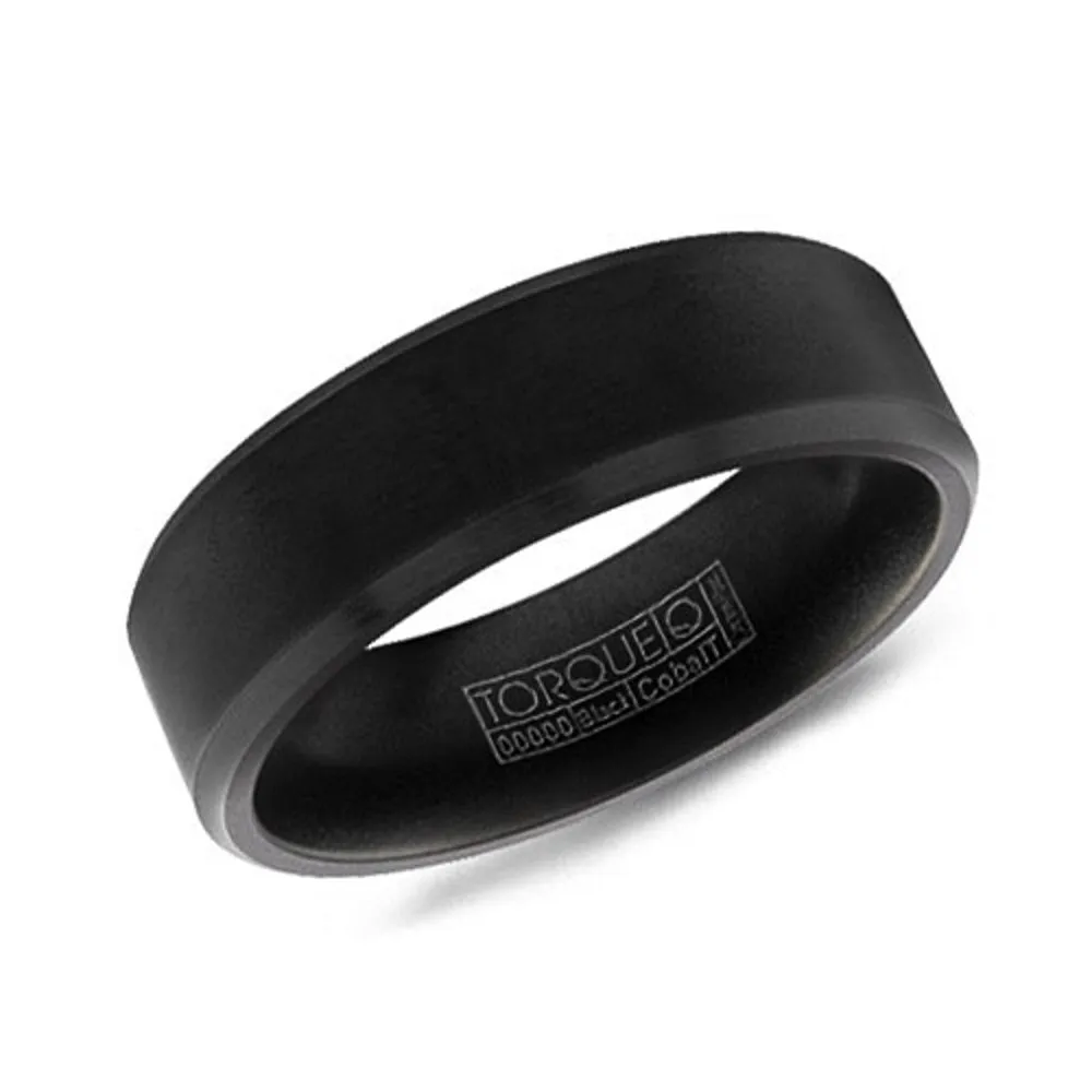 Torque (7mm) Black Cobalt Bevelled Band