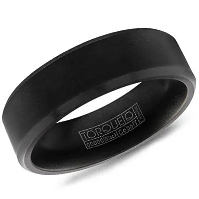 Torque (7mm) Black Cobalt Bevelled Band