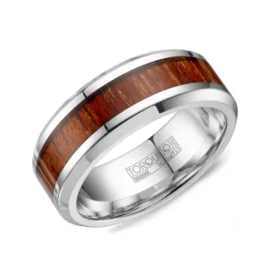 Torque (8mm) Cobalt with Wood Inlay Mens Band