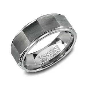 Torque Architectural Design Brushed Finish Tungsten Carbide Band