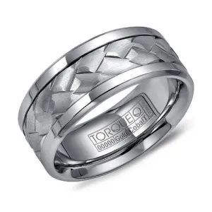 Torque Cobalt and 10K White Gold Mens Band