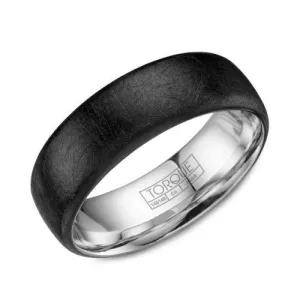 Torque Diamond Brushed Finish Black Cobalt Mens Ring Band