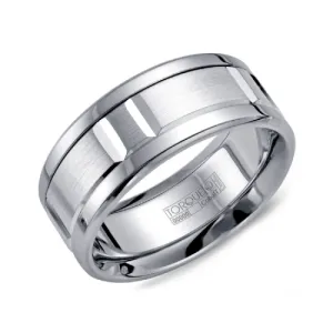 Torque Modern White Cobalt Mens 9mm Wedding Band