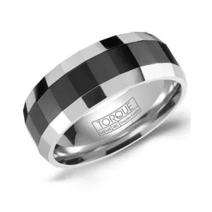 Torque Tungsten & Black Ceramic Mens Ring
