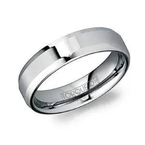Torque Tungsten Carbide (6mm) Highpolished Bevelled Band