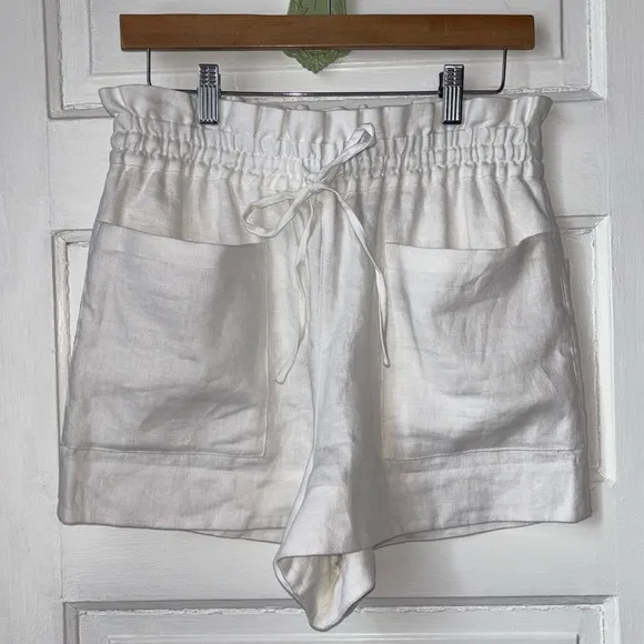 TORY BURCH HIGH RISE LINEN SHORTS