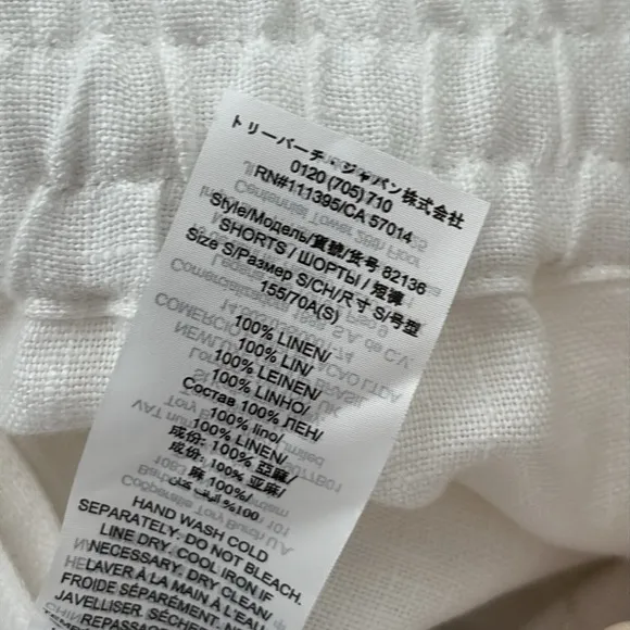 TORY BURCH HIGH RISE LINEN SHORTS