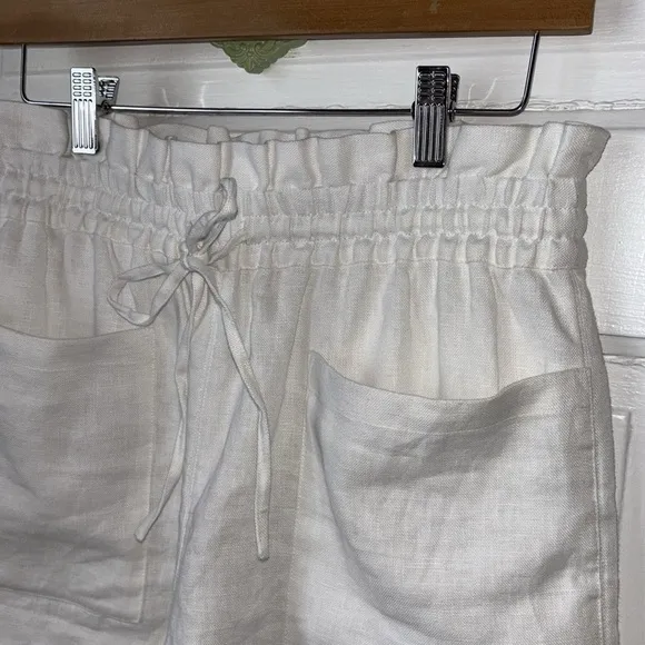 TORY BURCH HIGH RISE LINEN SHORTS
