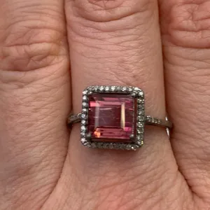 Tourmaline Diamond Halo Ring Collection