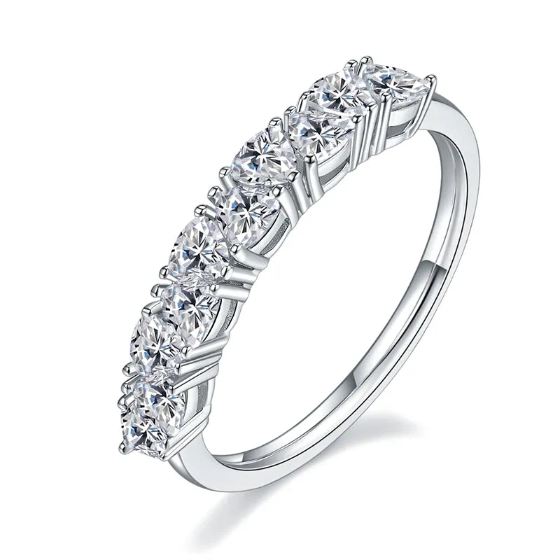 Trillion Cut Moissanite Fashion Half Eternity Ring