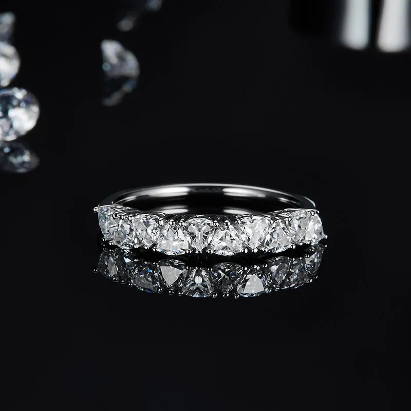 Trillion Cut Moissanite Fashion Half Eternity Ring