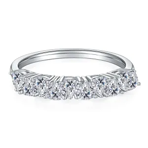 Trillion Cut Moissanite Fashion Half Eternity Ring