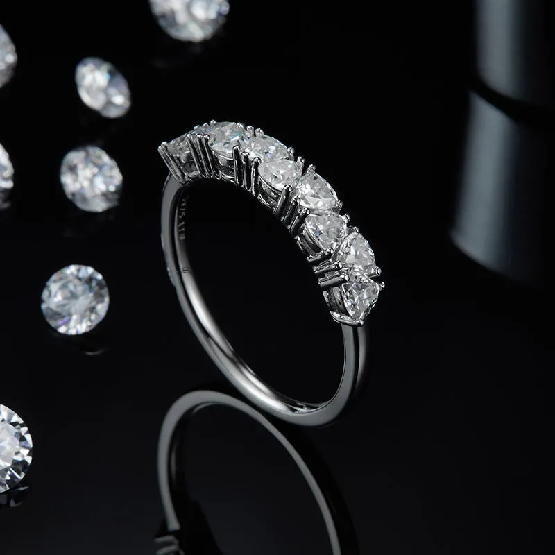 Trillion Cut Moissanite Fashion Half Eternity Ring