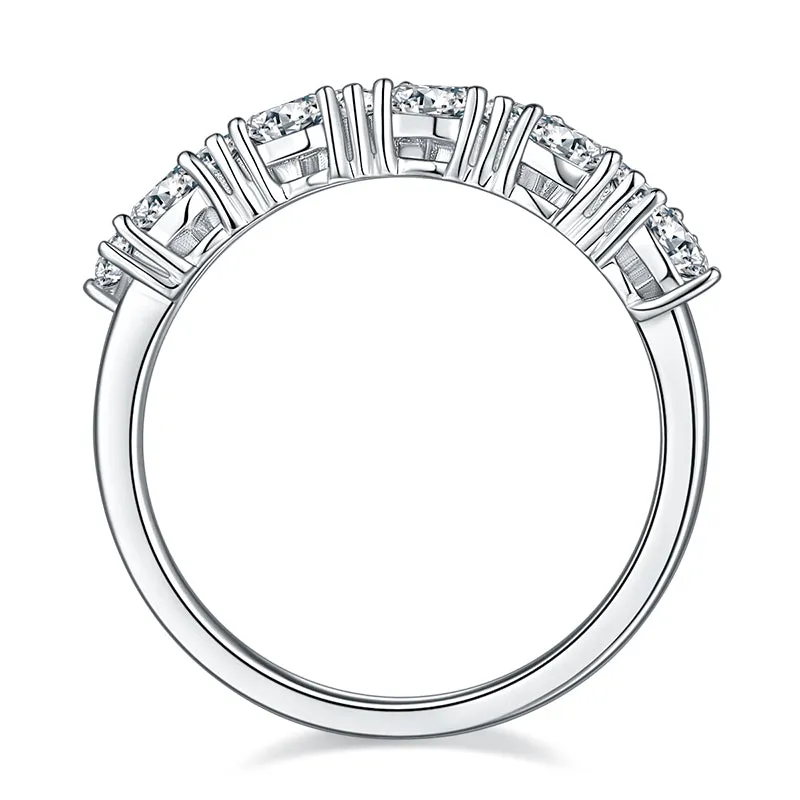 Trillion Cut Moissanite Fashion Half Eternity Ring
