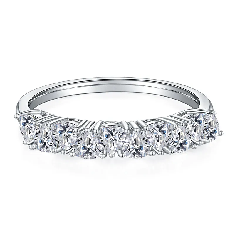 Trillion Cut Moissanite Fashion Half Eternity Ring