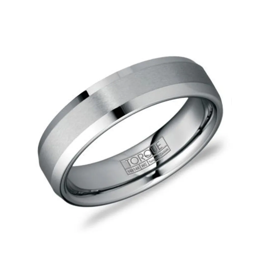 Tungsten Carbide (6mm) Bevelled Edge Men's Band