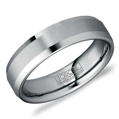 Tungsten Carbide (6mm) Bevelled Edge Men's Band