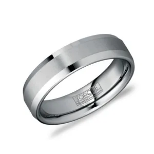 Tungsten Carbide (6mm) Bevelled Edge Men's Band