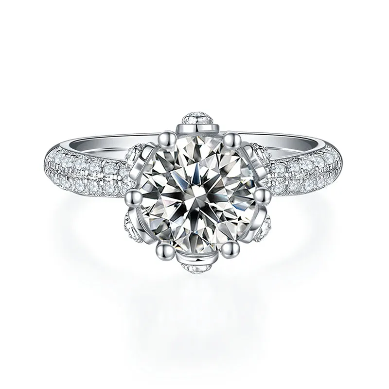 Unique 1.5ct/2.0/3.0CT Round Cut Moissanite Ring