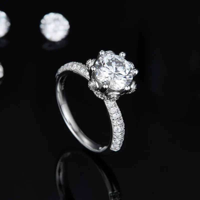 Unique 1.5ct/2.0/3.0CT Round Cut Moissanite Ring